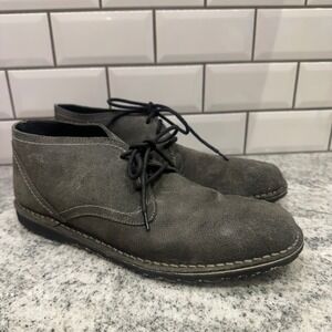 Kenneth Cole Reaction Mens 11 Gray Suede Leather Ankle Chukka Boots Work‎